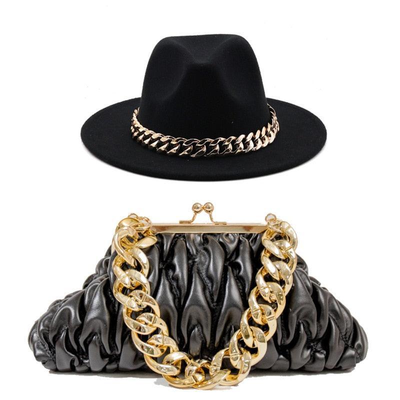 Fedora Hat And Handbag - 2-Piece Luxury Accessories - Fedora Hat - Guocali