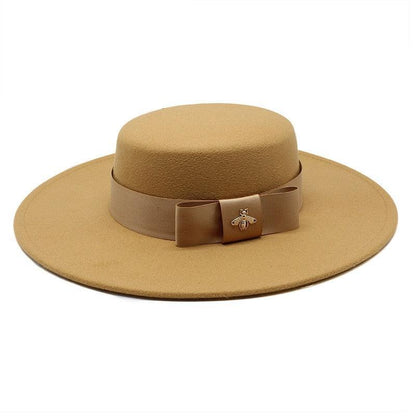 Fedora Hat For Women - French Bowknot Flat Top - Fedora Hat - Guocali