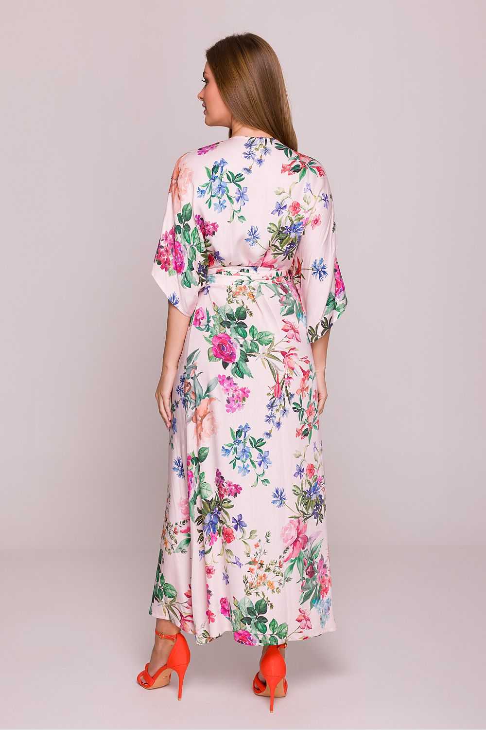 Floral Maxi Dress – V-Neck, Relaxed Cut, Tie Waist – Daydress | GUOCALI – view 4