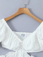 French Lace Backless Dress -Guocali