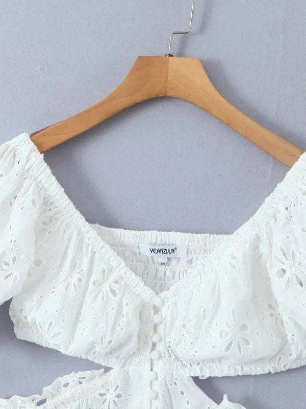 French Lace Backless Dress -Guocali