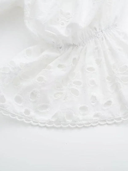 French Lace Deep V-Neck Dress -Guocali