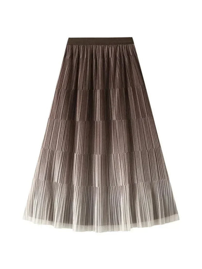 Gradient Color Loose Mid Length Skirt Women -Guocali