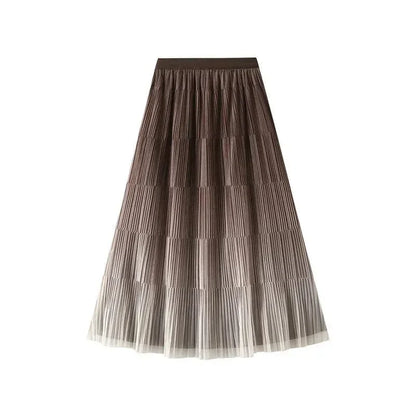 Gradient Color Loose Mid Length Skirt Women -Guocali