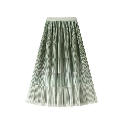 Gradient Color Loose Mid Length Skirt Women -Guocali
