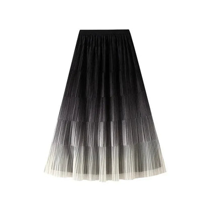 Gradient Color Loose Mid Length Skirt Women -Guocali