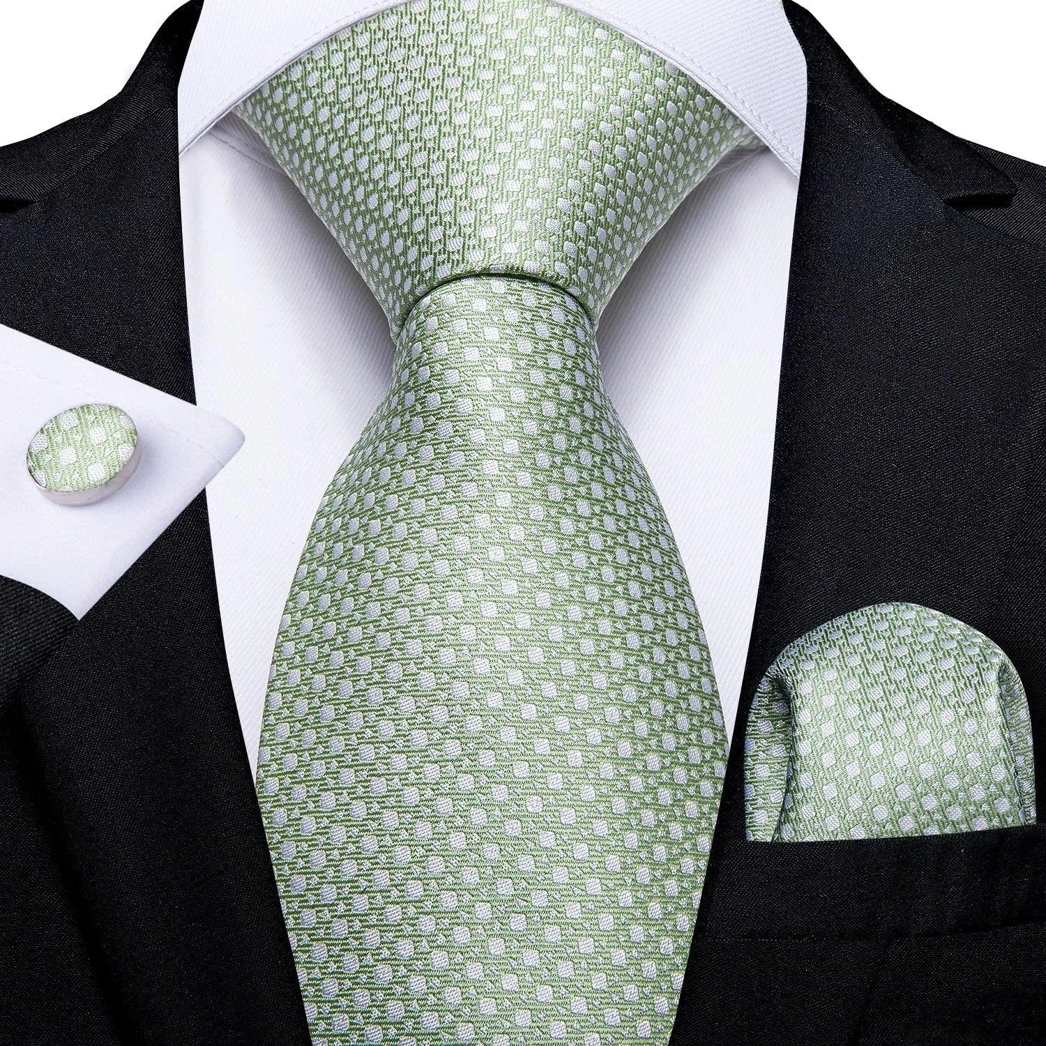 Green Luxury Necktie Set -Guocali