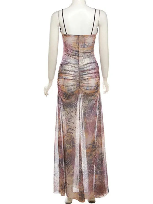 Halter Neck Backless Long Dress -Guocali