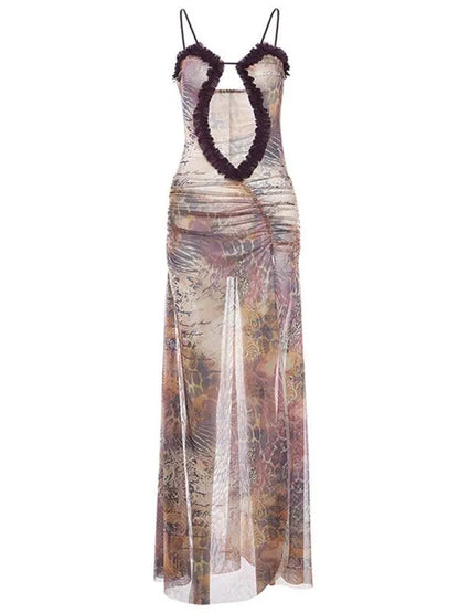 Halter Neck Backless Long Dress -Guocali