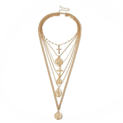 Head Pendant Necklace - Multi-Layered Women Jewelry -Guocali