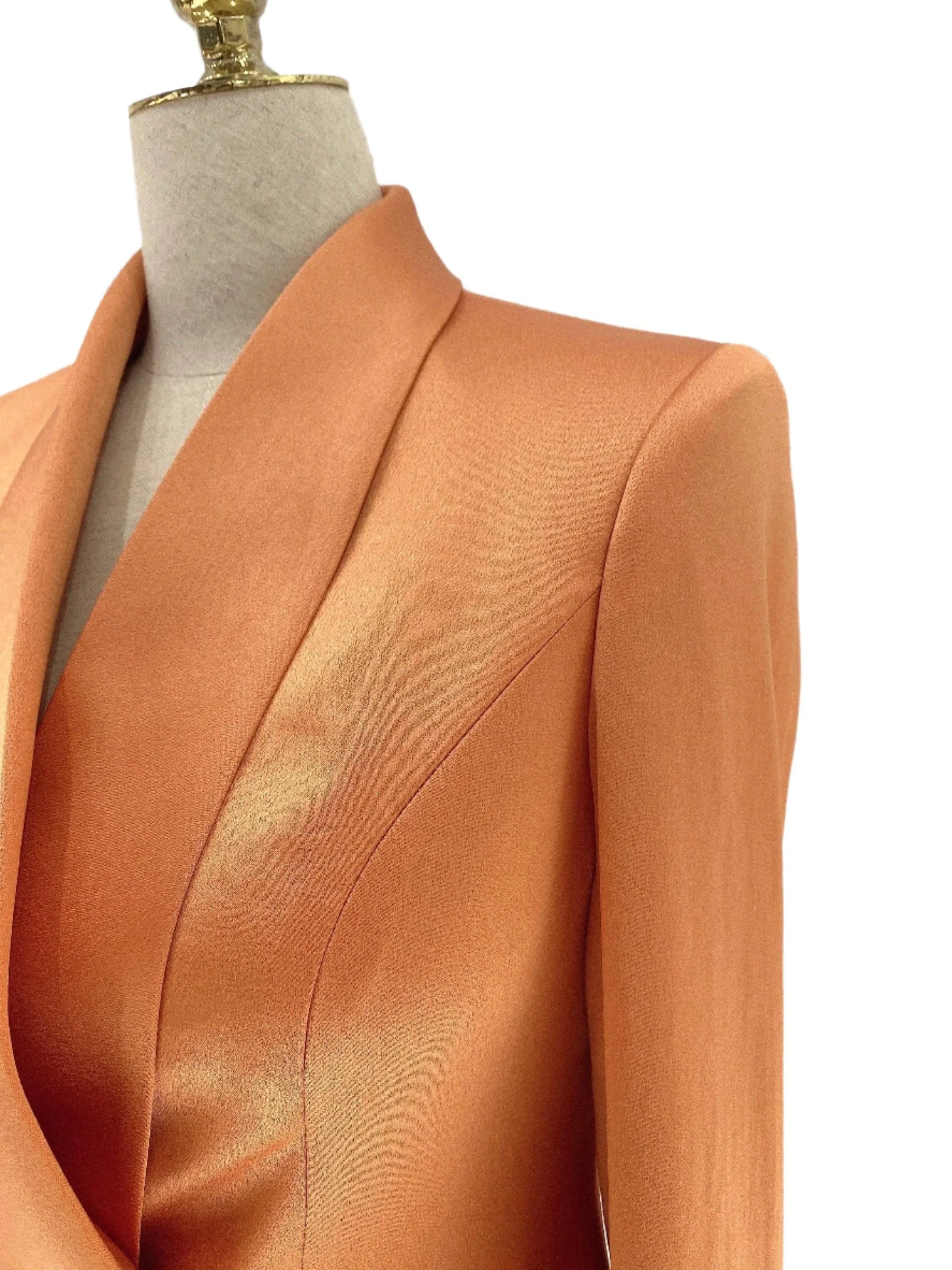 High-End fine Silk Satin Two-Piece Pant Suit -Guocali