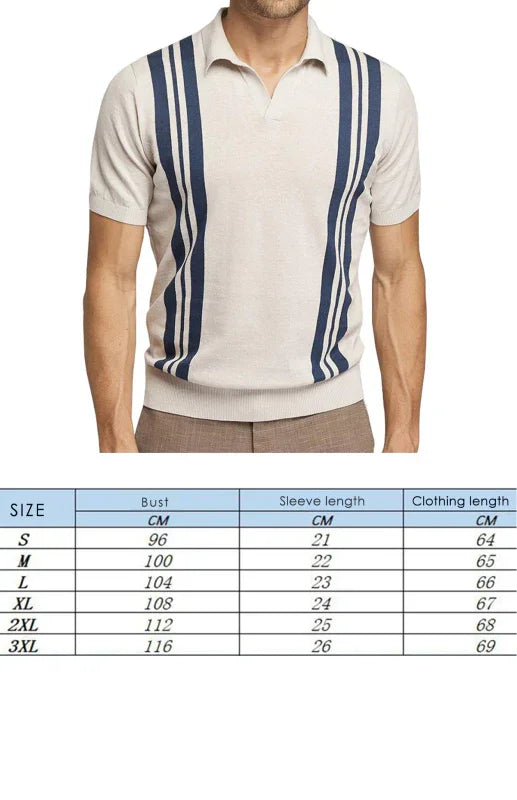 Men Short Sleeves Casual Polo Shirt – Lightweight - Beige, Blue