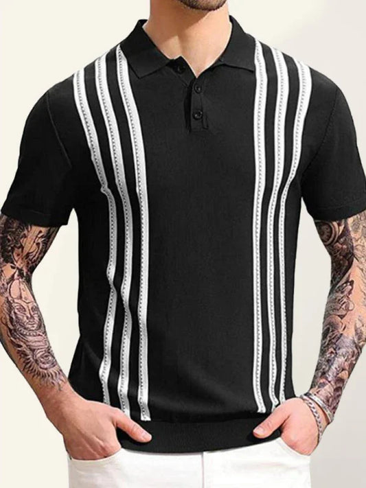 Men Short Sleeves Polo Shirt – Stretchable - Black