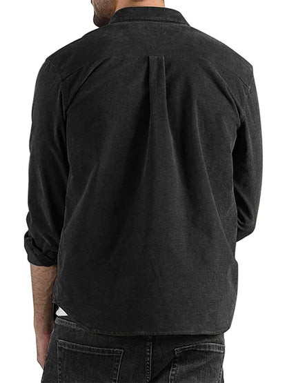 Men Casual Long Sleeves Button-Down Overshirt – Breathable - Brown