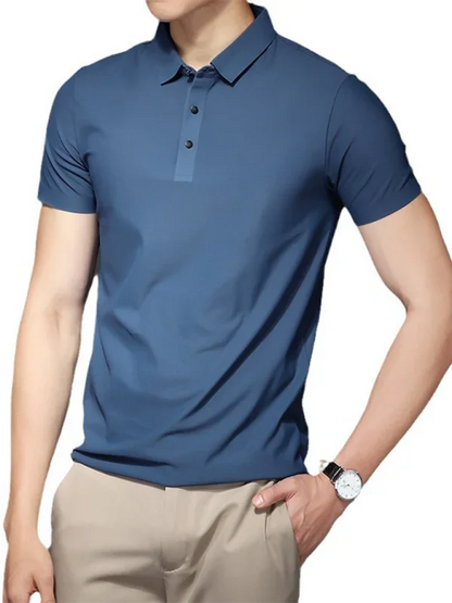 Men Short Sleeves Polo Shirt – Stretchable - White