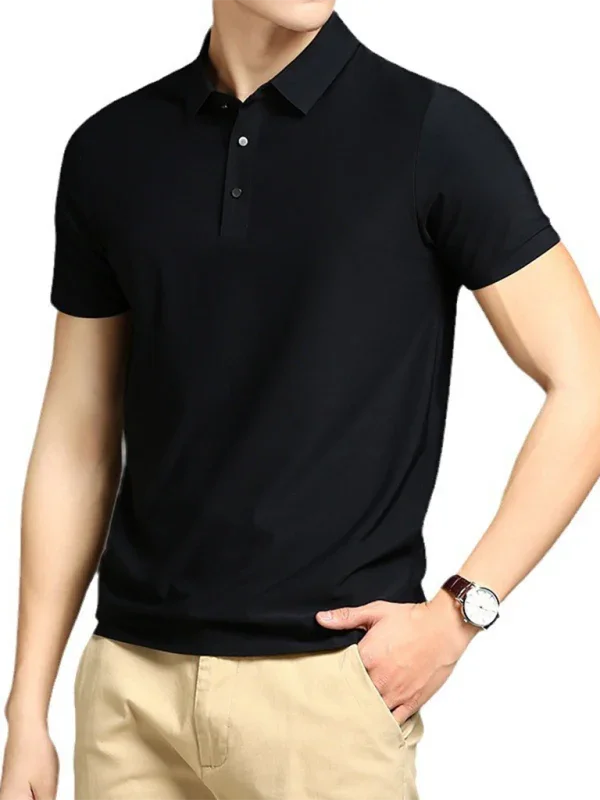Men Short Sleeves Polo Shirt – Stretchable - White