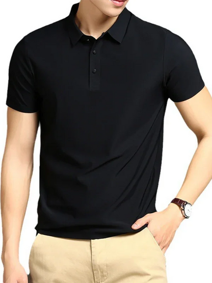 Men Short Sleeves Polo Shirt – Stretchable - White