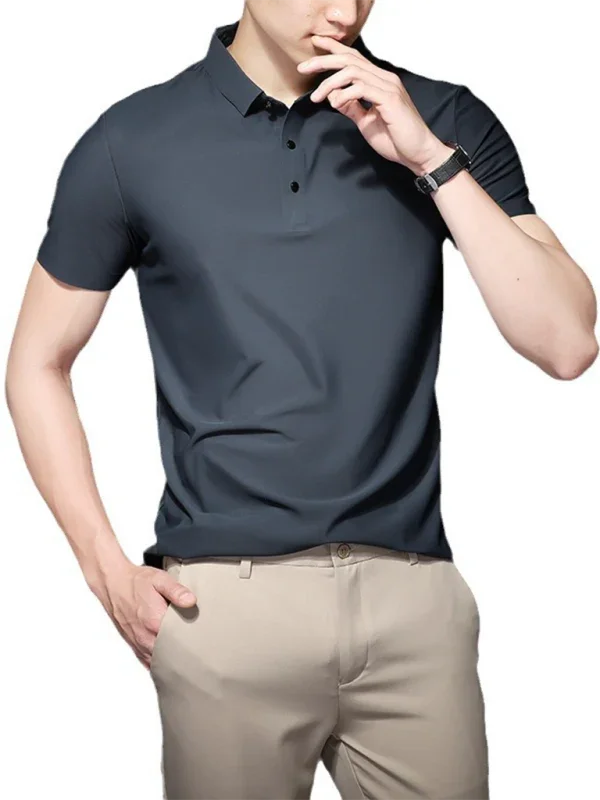 Men Short Sleeves Polo Shirt – Stretchable - White