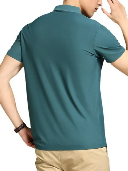Men Short Sleeves Polo Shirt – Stretchable - White