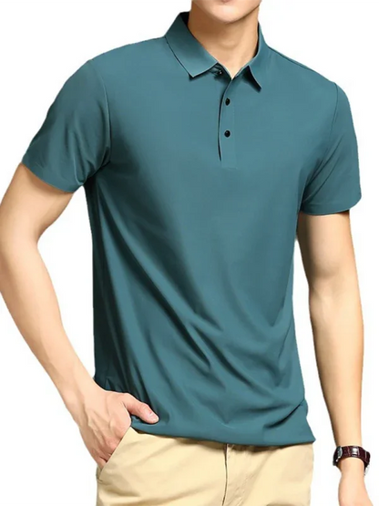 Men Short Sleeves Polo Shirt – Stretchable - White
