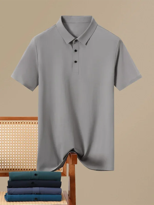Men Short Sleeves Polo Shirt – Stretchable - White