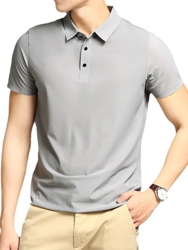 Men Short Sleeves Polo Shirt – Stretchable - White