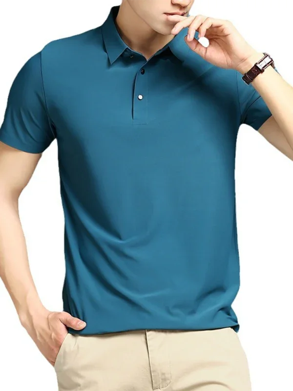 Men Short Sleeves Polo Shirt – Stretchable - White