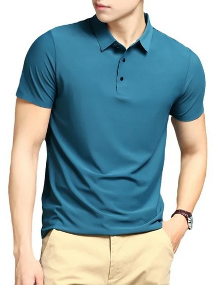 Men Short Sleeves Polo Shirt – Stretchable - White