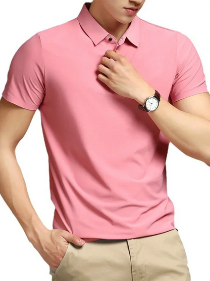 Men Short Sleeves Polo Shirt – Stretchable - White
