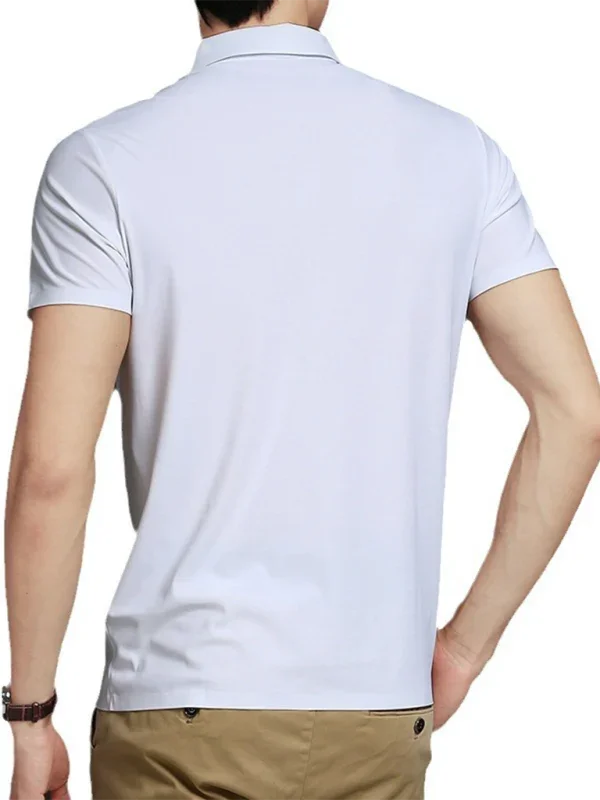 Men Short Sleeves Polo Shirt – Stretchable - White