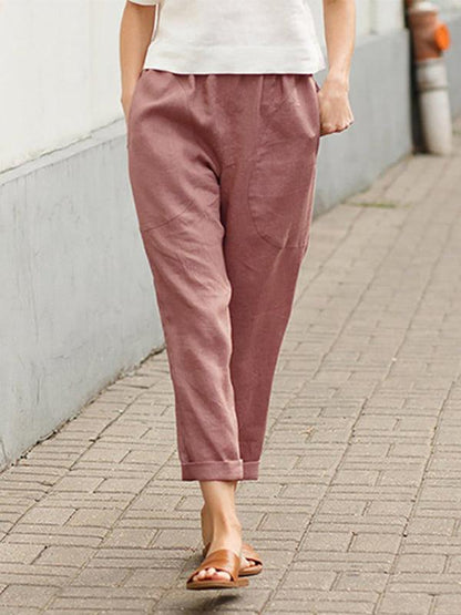 Minimalist Women's Trousers – Mid Rise Breathable