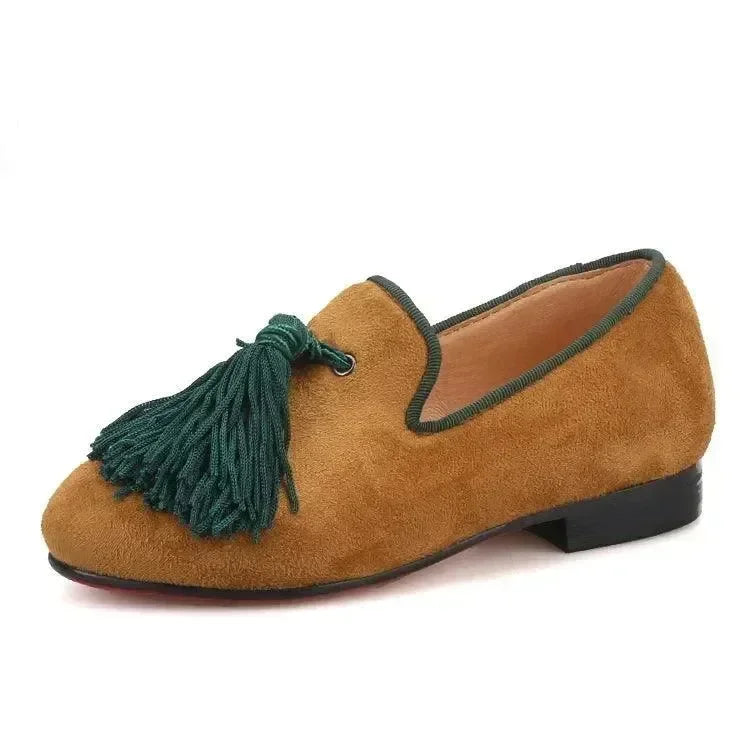 Kids Casual Tassel Loafers - Slip-On Flat Shoes