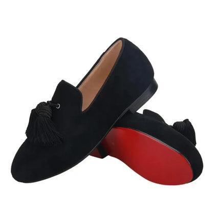 Kids Loafers Handmade Toddler Shoes For Birthday Tassel Shoes Red Bottom -Guocali