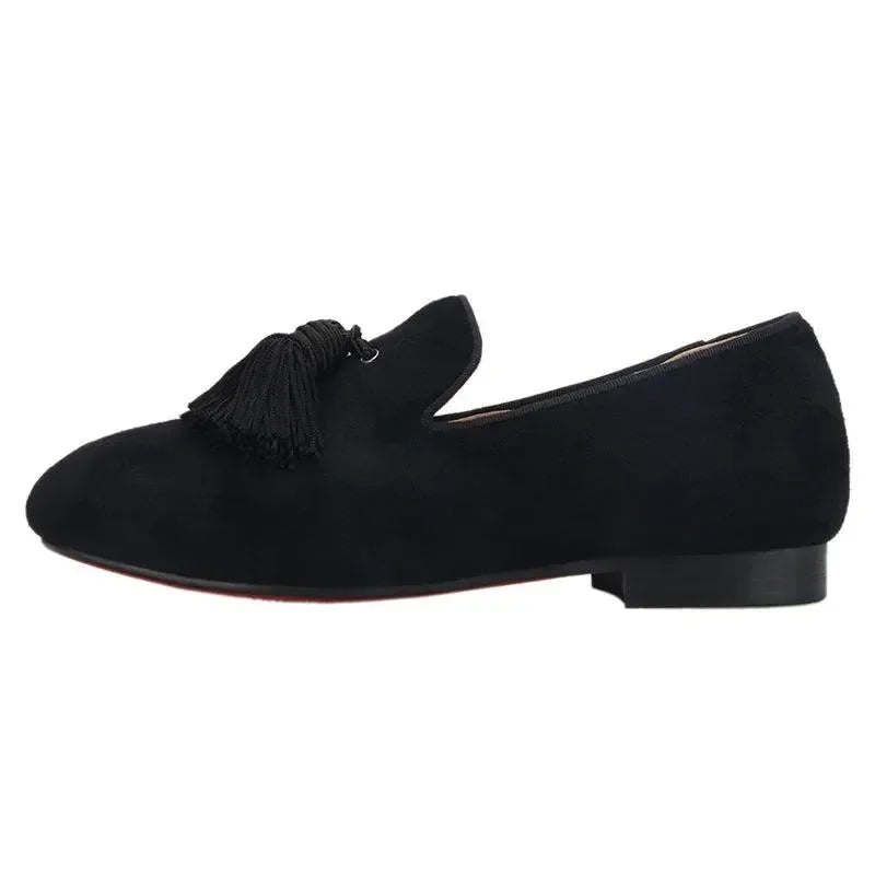 Kids Tassel Dress Loafers - Slip-On Flat Formal Dress Shoes