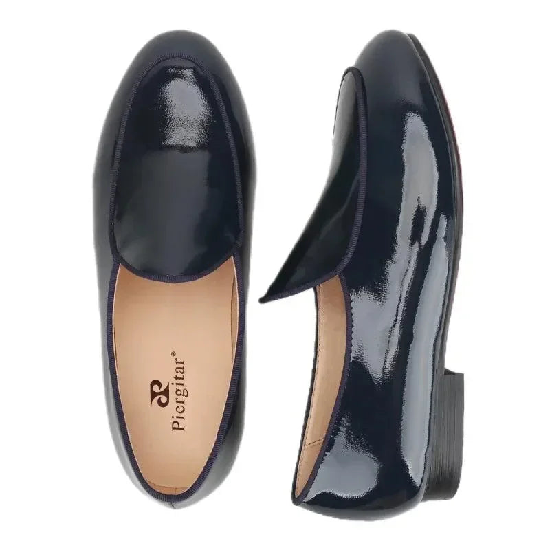 Kids Loafers Refined Elegance: Handmade Children's Patent Leather Loafer -Guocali