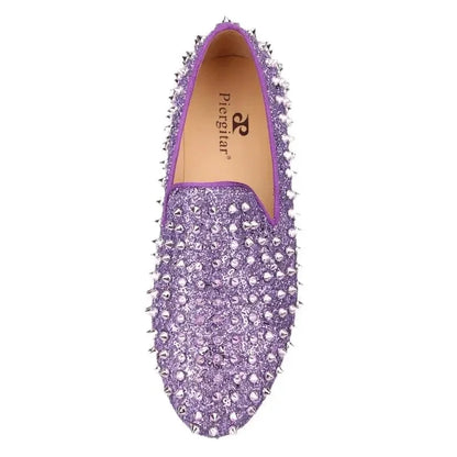 Kids Loafers Spiky Violet Delight: Trendy Loafers for Toddlers and Big Kids -Guocali