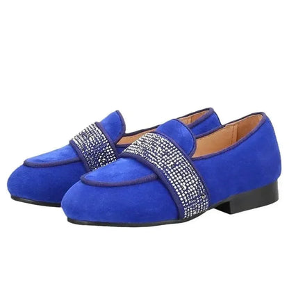 Kids Loafers Twinkle-Toes: Sparkling Steps Handcrafted Rhinestone Kids' Loafers -Guocali