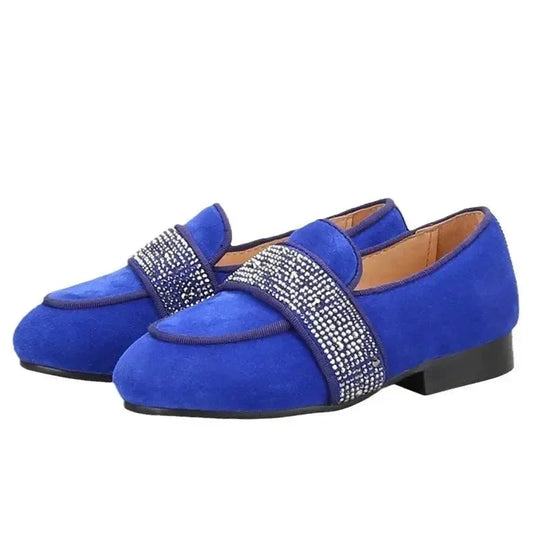 Kids Loafers Twinkle-Toes: Sparkling Steps Handcrafted Rhinestone Kids' Loafers -Guocali