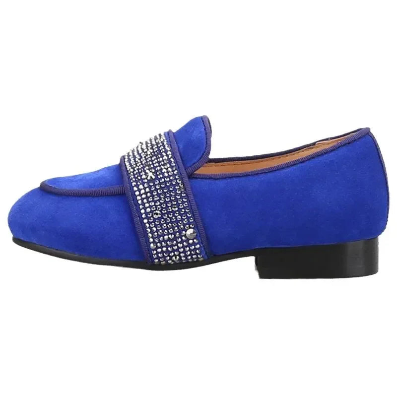 Kids Loafers Twinkle-Toes: Sparkling Steps Handcrafted Rhinestone Kids' Loafers -Guocali