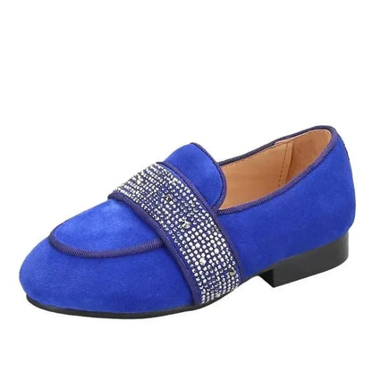 Kids Loafers Twinkle-Toes: Sparkling Steps Handcrafted Rhinestone Kids' Loafers -Guocali