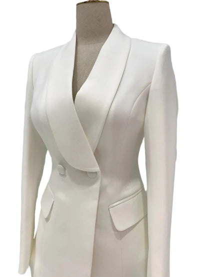 Label Collar Women Pantsuit - Women Trouser Suits - Trouser Suit -Guocali