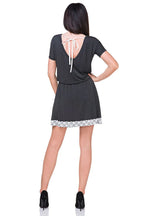 Lace Knit Mini Dress Casual Lightweight Style-Day Dress-GUOCALI