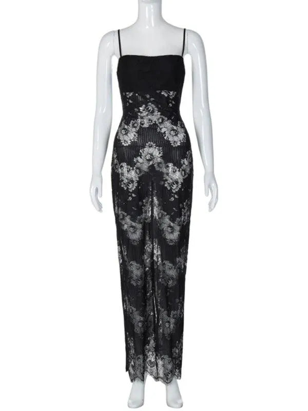 Ladies Mesh See Through Party Dress -Guocali