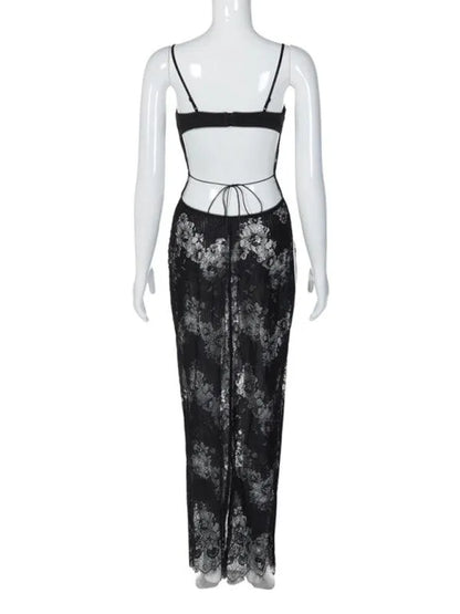 Ladies Mesh See Through Party Dress -Guocali