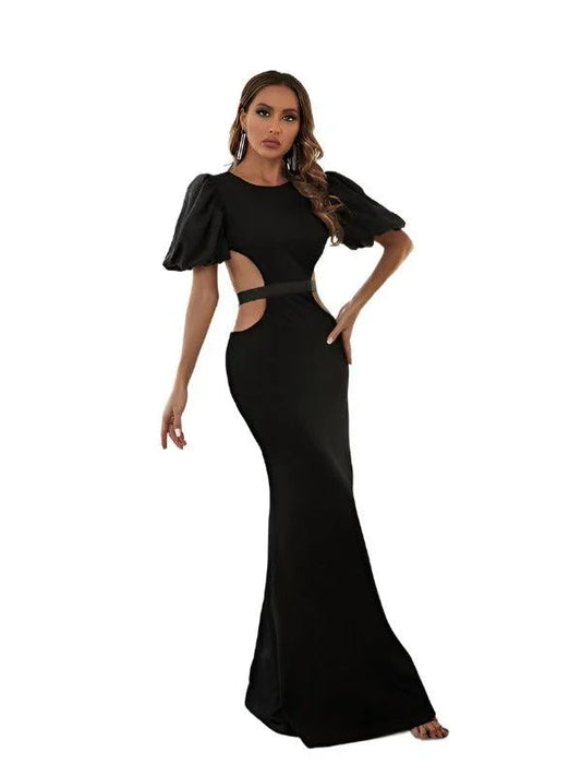 Ladies Puff Sleeve Party Dress -Guocali