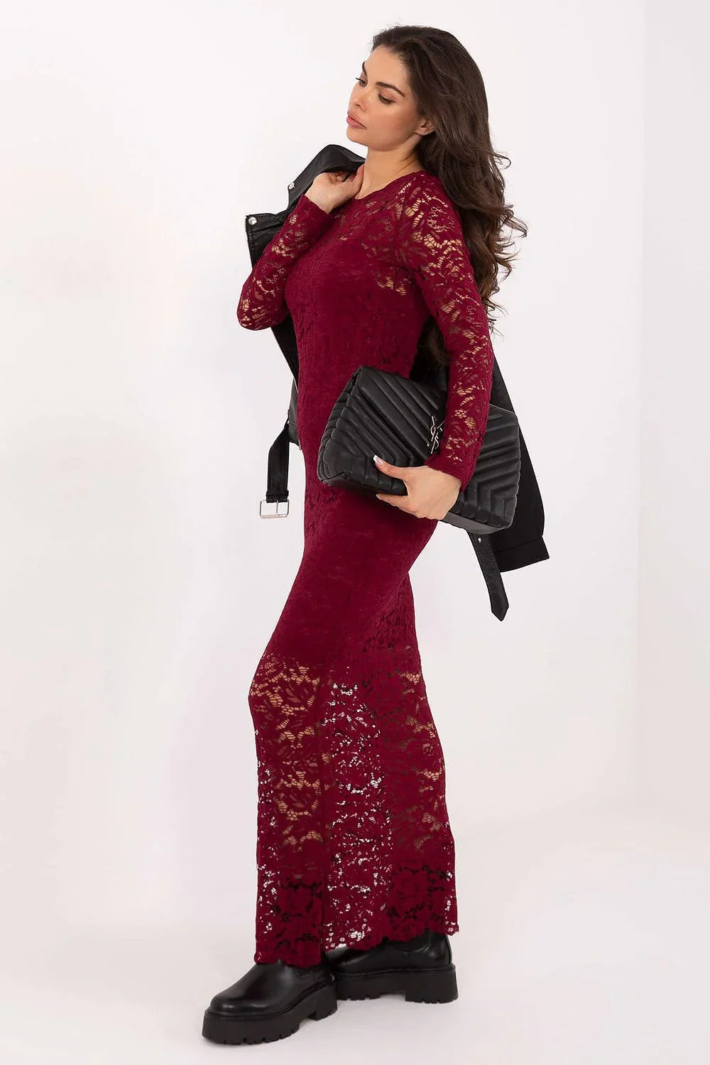 Long Sleeve Lace Maxi Dress Elegant Style-Long Dress-GUOCALI
