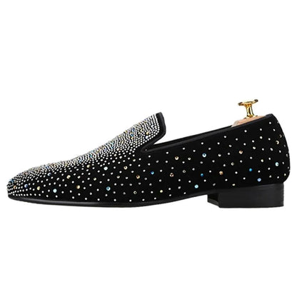 Luxurious Rhinestones Men Loafers - Men Shoes -Guocali