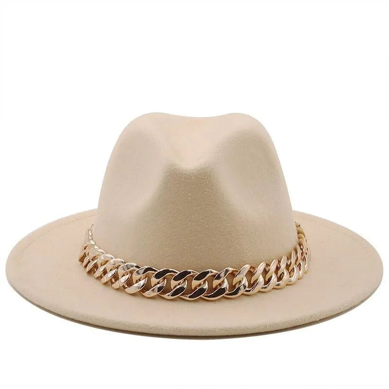 Luxury Fedora Hat With Chain -Guocali