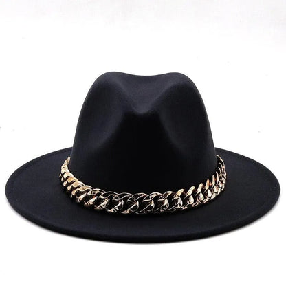 Luxury Fedora Hat With Chain -Guocali