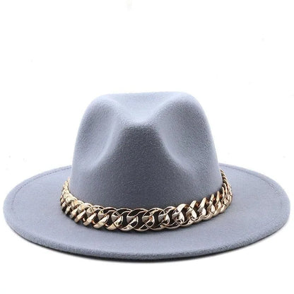 Luxury Fedora Hat With Chain -Guocali